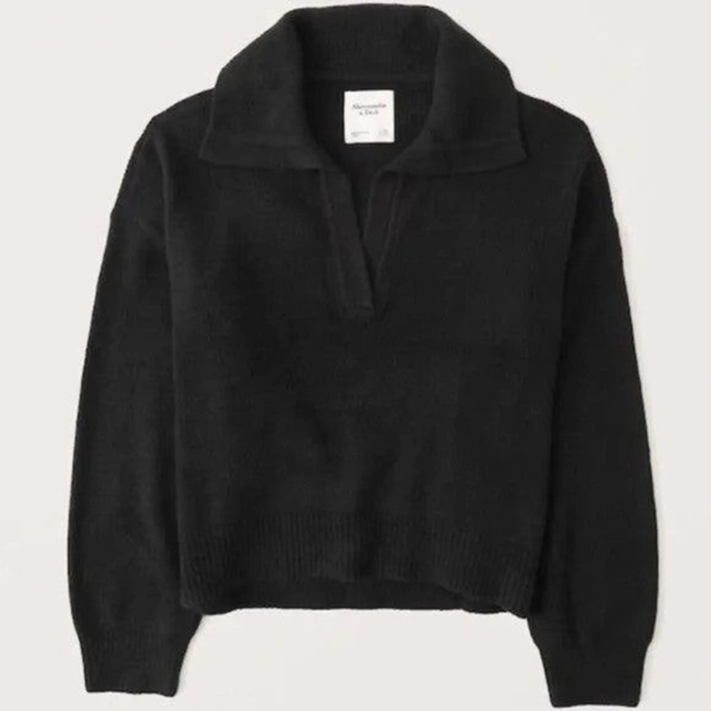 Abercrombie & Fitch Black Notch Neck Sweater Pullover | Women’s Small